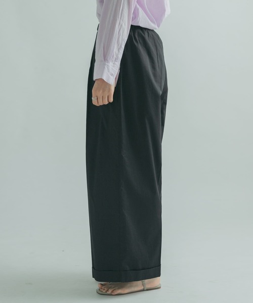 FORK&SPOON（フォークアンドスプーン）の「FORK&SPOON　コットンサテンワイドパンツ（その他パンツ・レディース・ブラック/ベージュ系その他・2/1）」の13枚目の写真