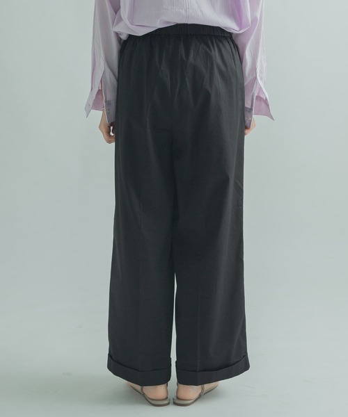 FORK&SPOON（フォークアンドスプーン）の「FORK&SPOON　コットンサテンワイドパンツ（その他パンツ・レディース・ブラック/ベージュ系その他・2/1）」の14枚目の写真