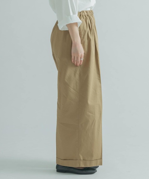 FORK&SPOON（フォークアンドスプーン）の「FORK&SPOON　コットンサテンワイドパンツ（その他パンツ・レディース・ブラック/ベージュ系その他・2/1）」の16枚目の写真