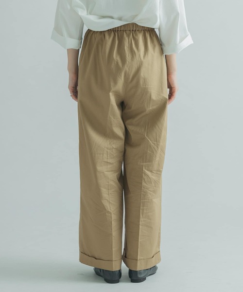 FORK&SPOON（フォークアンドスプーン）の「FORK&SPOON　コットンサテンワイドパンツ（その他パンツ・レディース・ブラック/ベージュ系その他・2/1）」の17枚目の写真