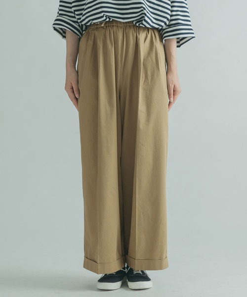 FORK&SPOON（フォークアンドスプーン）の「FORK&SPOON　コットンサテンワイドパンツ（その他パンツ・レディース・ブラック/ベージュ系その他・2/1）」の18枚目の写真