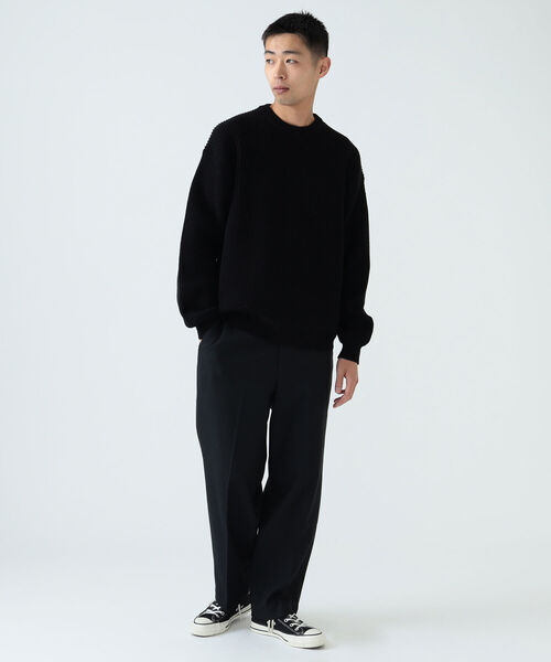 BEAMS（ビームス）の「BEAMS / 5ゲージ ルーズ ワッフルニット（ニット/セーター・メンズ・ブラック/サンドベージュ・L/XL/M/S）」の11枚目の写真
