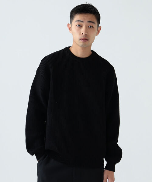 BEAMS（ビームス）の「BEAMS / 5ゲージ ルーズ ワッフルニット（ニット/セーター・メンズ・ブラック/サンドベージュ・L/XL/M/S）」の12枚目の写真
