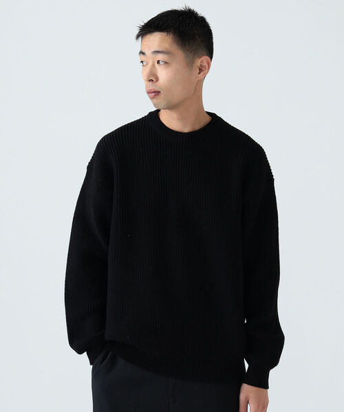 BEAMS（ビームス）の「BEAMS / 5ゲージ ルーズ ワッフルニット（ニット/セーター・メンズ・ブラック/サンドベージュ・L/XL/M/S）」の13枚目の写真