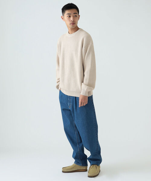 BEAMS（ビームス）の「BEAMS / 5ゲージ ルーズ ワッフルニット（ニット/セーター・メンズ・ブラック/サンドベージュ・L/XL/M/S）」の14枚目の写真