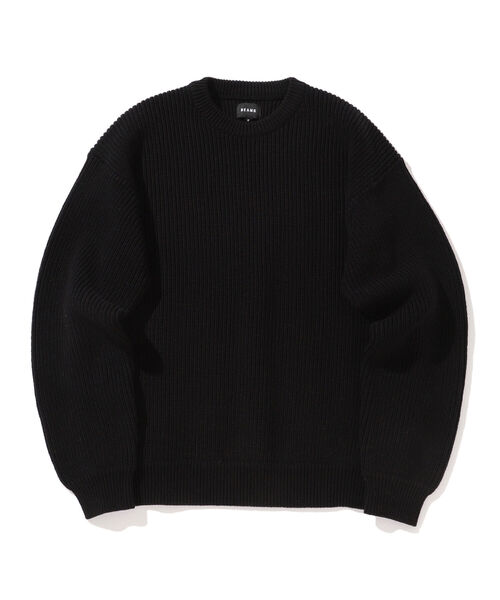 BEAMS（ビームス）の「BEAMS / 5ゲージ ルーズ ワッフルニット（ニット/セーター・メンズ・ブラック/サンドベージュ・L/XL/M/S）」の18枚目の写真