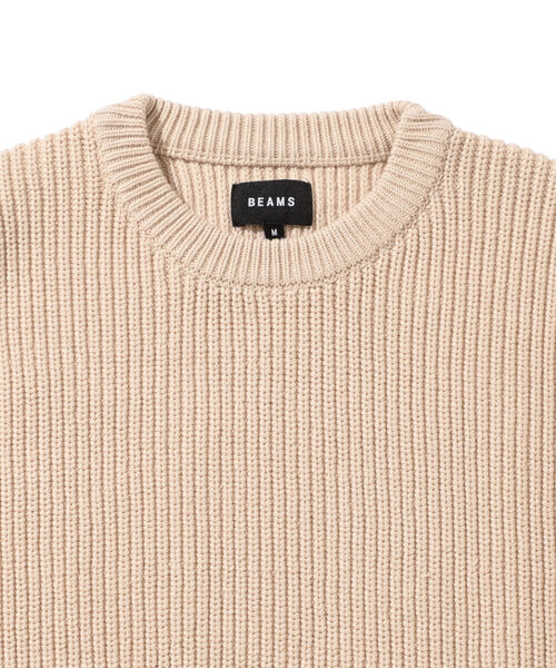 BEAMS（ビームス）の「BEAMS / 5ゲージ ルーズ ワッフルニット（ニット/セーター・メンズ・ブラック/サンドベージュ・L/XL/M/S）」の20枚目の写真