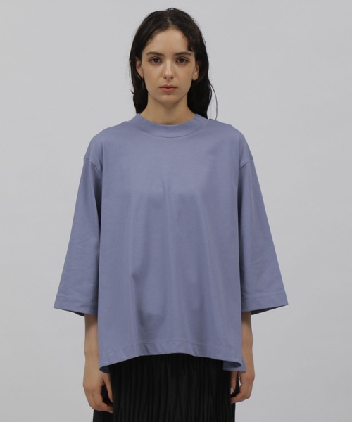 LAKOLE（ラコレ）の「シルキータッチモックネック7分袖Tシャツ