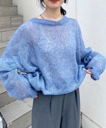 SHENERY | 【WEB限定カラー：ピンク】シアーチュニックニットプルオーバー(ニット/セーター)