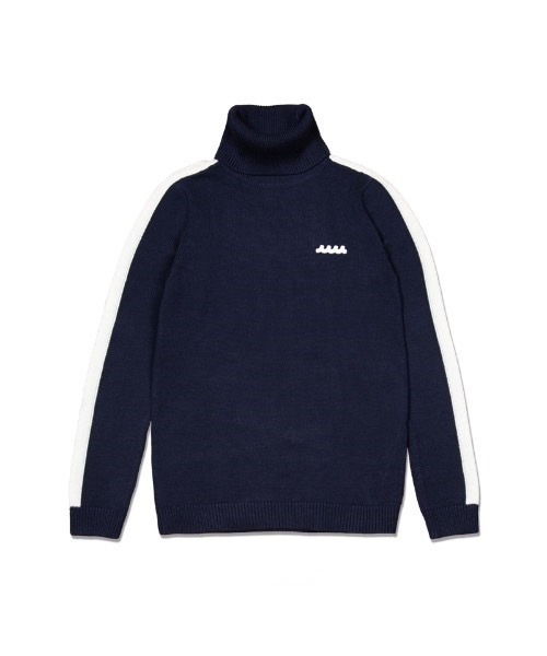 MUTA ネイビー 長袖セーター バイカラー クルーネックセーター [全4色] – muta Online Store