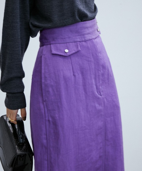 ADAM ET ROPE'(アダムエロペ)の「ナイロンリーンスカート(スカート・レディース・ブラック/パープル/キャメル・38/36)」の10枚目の写真
