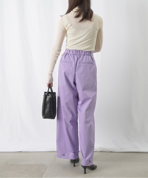 LUCA/LADY LUCK LUCA（ルカ/レディラックルカ）の「LC/LLL ウールシルクタートル / レイヤードタートルハイネックネックニット（Tシャツ/カットソー・レディース・ブラック/パープル/アイボリー/マスタード/サックスブルー/オレンジ・FREE）」の10枚目の写真