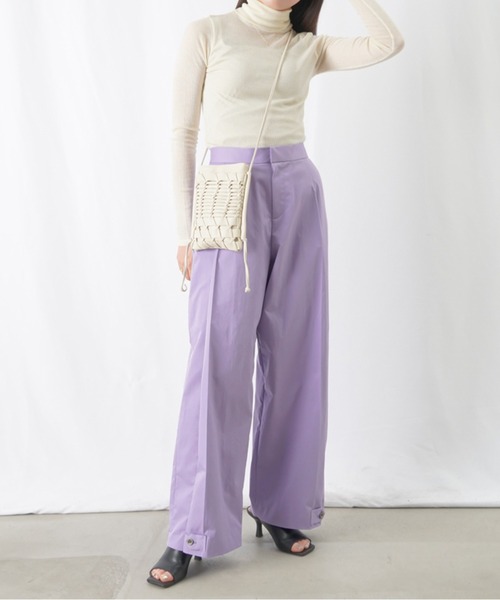 LUCA/LADY LUCK LUCA（ルカ/レディラックルカ）の「LC/LLL ウールシルクタートル / レイヤードタートルハイネックネックニット（Tシャツ/カットソー・レディース・ブラック/パープル/アイボリー/マスタード/サックスブルー/オレンジ・FREE）」の7枚目の写真