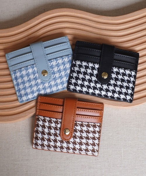 ammy.（エイミードット）の「【 ammy. / エイミードット 】 フェイクレザー 千鳥格子柄 カードケース（カードケース・レディース・ブラック/ブラウン/ブルー・FREE）」の3枚目の写真