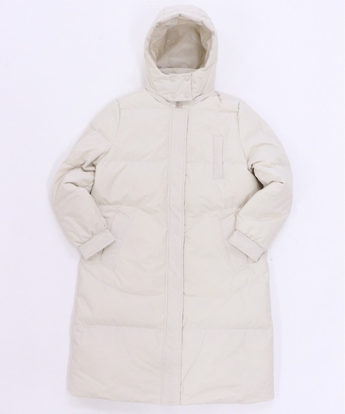 GIORDANO（ジョルダーノ）の「[ GIORDANO ]スタンドフードロングダウンジャケット | 撥水/防風/ダウン80% フェザー20%（ダウンジャケット/コート・レディース・ブラック/グレー・X-LARGE/MEDIUM/LARGE/SMALL）」の18枚目の写真