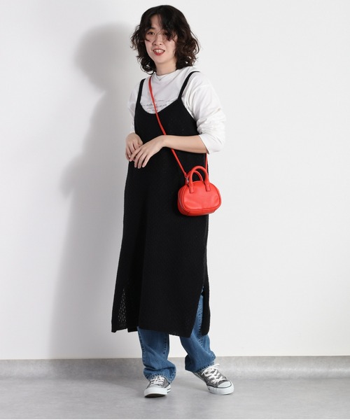 cepo（セポ）の「スカシアミニットキャミワンピース（ジャンパースカート・レディース・オフホワイト/ブラック・M）」の2枚目の写真