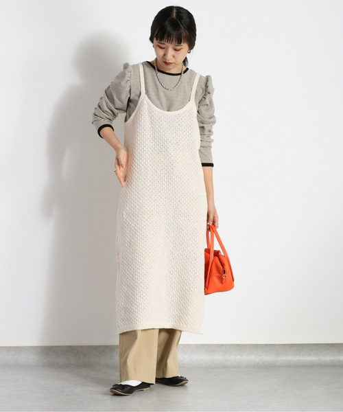 cepo（セポ）の「スカシアミニットキャミワンピース（ジャンパースカート・レディース・オフホワイト/ブラック・M）」の6枚目の写真