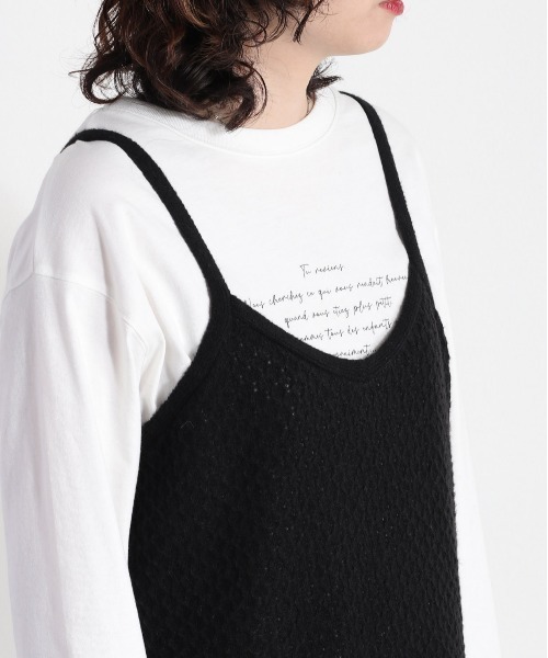 cepo（セポ）の「スカシアミニットキャミワンピース（ジャンパースカート・レディース・オフホワイト/ブラック・M）」の10枚目の写真
