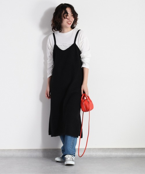 cepo（セポ）の「スカシアミニットキャミワンピース（ジャンパースカート・レディース・オフホワイト/ブラック・M）」の4枚目の写真