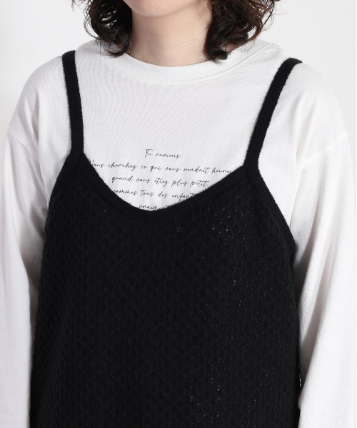 cepo（セポ）の「スカシアミニットキャミワンピース（ジャンパースカート・レディース・オフホワイト/ブラック・M）」の3枚目の写真