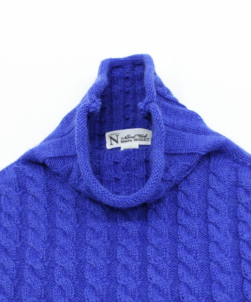 RNA-N（アールエヌエーエヌ）の「K2604 モヘヤ混ケーブルスヌード（ストール/ショール・レディース・ブルー/ブラック/キナリ・MEDIUM）」の5枚目の写真