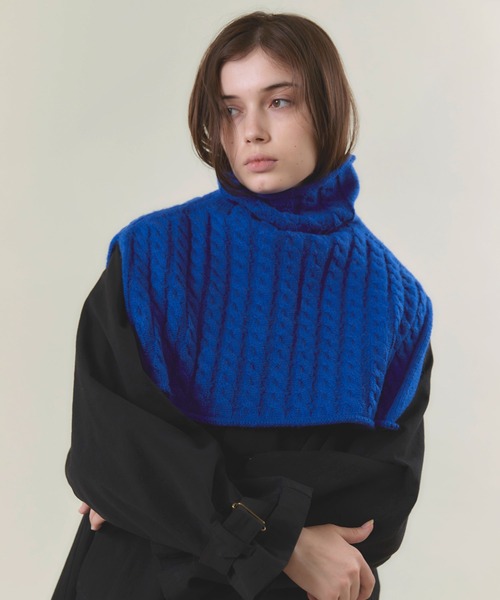 RNA-N（アールエヌエーエヌ）の「K2604 モヘヤ混ケーブルスヌード（ストール/ショール・レディース・ブルー/ブラック/キナリ・MEDIUM）」の17枚目の写真