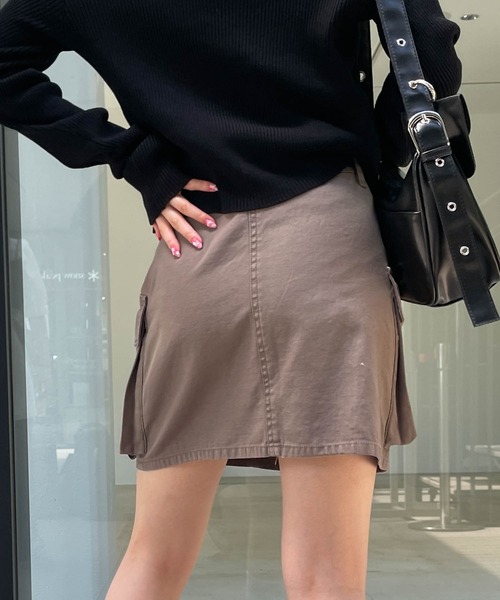 WEGO（ウィゴー）の「WEGO/【一部店限定】デザインポケットカーゴミニスカート（スカート・レディース・ブラック/カーキ/ネイビー/オリーブ・FREE）」の10枚目の写真