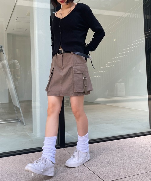 WEGO（ウィゴー）の「WEGO/【一部店限定】デザインポケットカーゴミニスカート（スカート・レディース・ブラック/カーキ/ネイビー/オリーブ・FREE）」の8枚目の写真