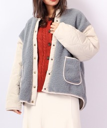 Quelle chance キルト袖ボアジャケット