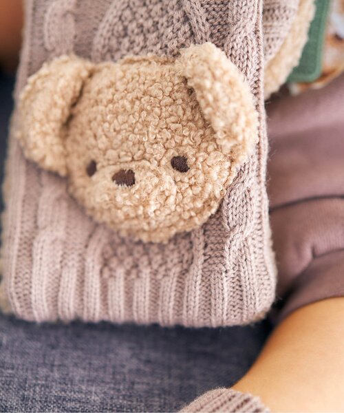 apres les cours（アプレレクール）の「tiny bear モチーフマフラー（マフラー・キッズ・アイボリー/ベージュ・95/120）」の7枚目の写真
