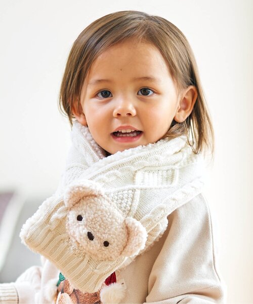 apres les cours（アプレレクール）の「tiny bear モチーフマフラー（マフラー・キッズ・アイボリー/ベージュ・95/120）」の18枚目の写真