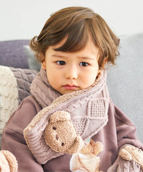 apres les cours（アプレレクール）の「tiny bear モチーフマフラー（マフラー・キッズ・アイボリー/ベージュ・95/120）」の19枚目の写真