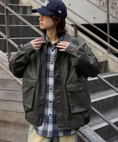 Man.G ジャケット オーバー ブルゾン セール】オーバーサイズヴィンテージライクブルゾン（ブルゾン）｜MONO