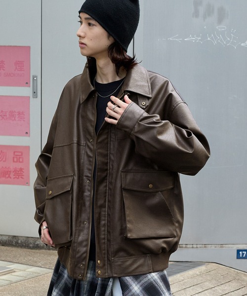 オーバーサイズヴィンテージライクブルゾン MONO-MART│MONO