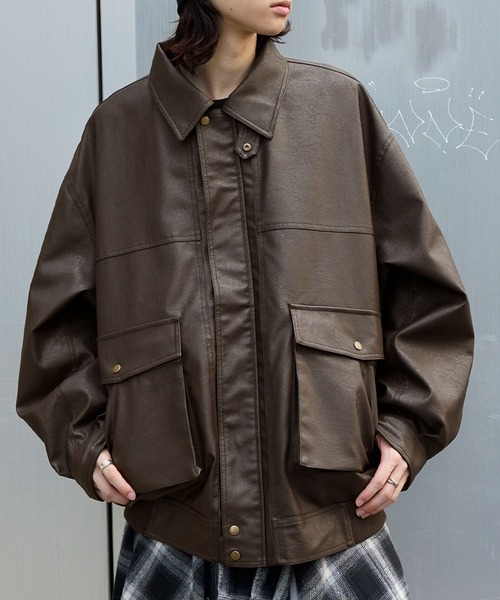 オーバーサイズヴィンテージライクブルゾン MONO-MART│MONO-MART