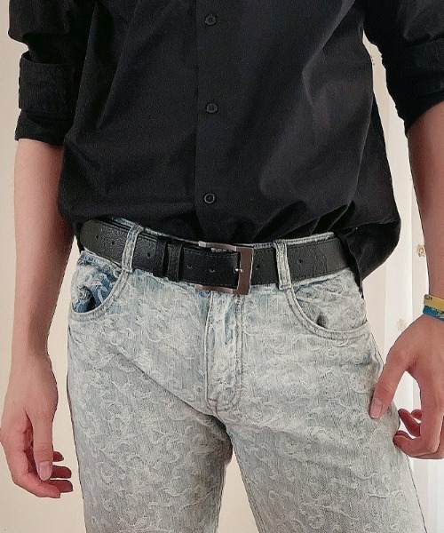 B.R.U(ブル)の「スクエアバックルベルト(110cm)(ベルト・メンズ・ブラック/その他1・FREE)」の7枚目の写真