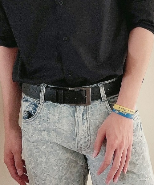 B.R.U(ブル)の「スクエアバックルベルト(110cm)(ベルト・メンズ・ブラック/その他1・FREE)」の8枚目の写真