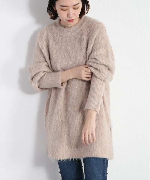 cepo（セポ）の「ふわふわシャギーロングニット（ニット/セーター・レディース・ピンク/ミント・M）」の6枚目の写真