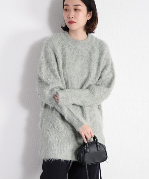 cepo（セポ）の「ふわふわシャギーロングニット（ニット/セーター・レディース・ピンク/ミント・M）」の14枚目の写真