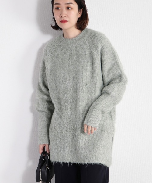 cepo（セポ）の「ふわふわシャギーロングニット（ニット/セーター・レディース・ピンク/ミント・M）」の5枚目の写真