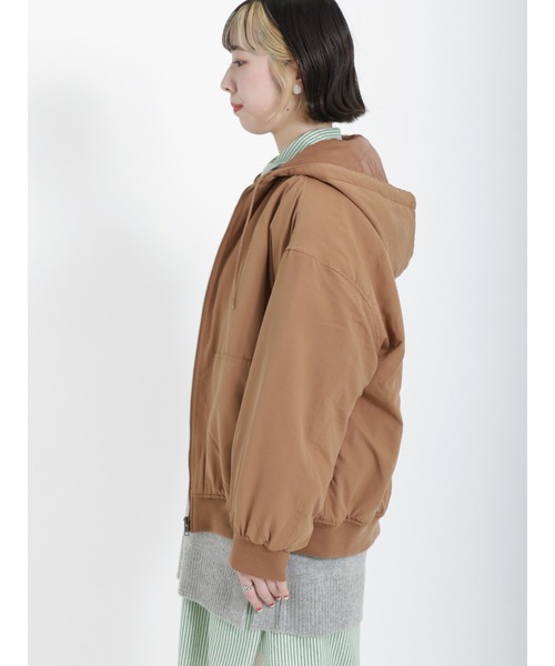 Samansa Mos2（サマンサ モスモス）の「中綿フードブルゾン（ブルゾン・レディース・カーキ/キャメル/ベージュ/ネイビー・ﾌﾘ-）」の8枚目の写真