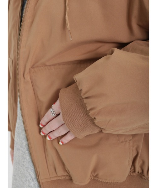 Samansa Mos2（サマンサ モスモス）の「中綿フードブルゾン（ブルゾン・レディース・カーキ/キャメル/ベージュ/ネイビー・ﾌﾘ-）」の12枚目の写真