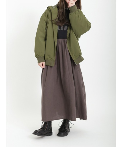 Samansa Mos2（サマンサ モスモス）の「中綿フードブルゾン（ブルゾン・レディース・カーキ/キャメル/ベージュ/ネイビー・ﾌﾘ-）」の22枚目の写真