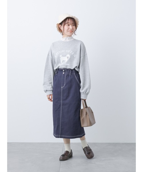 ehka sopo（エヘカソポ）の「ドッグプリントスウェット（スウェット・レディース・グレー/オフホワイト/ピンク・ﾌﾘ-）」の5枚目の写真