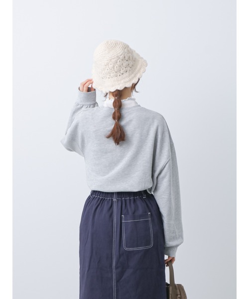 ehka sopo（エヘカソポ）の「ドッグプリントスウェット（スウェット・レディース・グレー/オフホワイト/ピンク・ﾌﾘ-）」の10枚目の写真