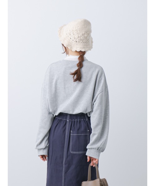 ehka sopo（エヘカソポ）の「ドッグプリントスウェット（スウェット・レディース・グレー/オフホワイト/ピンク・ﾌﾘ-）」の11枚目の写真