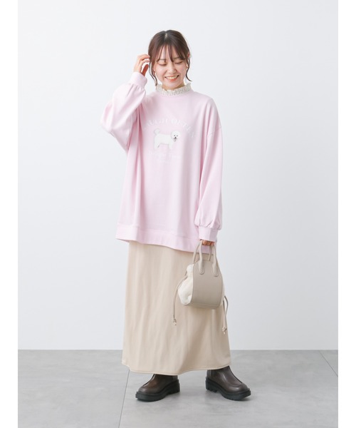 ehka sopo（エヘカソポ）の「ドッグプリントスウェット（スウェット・レディース・グレー/オフホワイト/ピンク・ﾌﾘ-）」の14枚目の写真