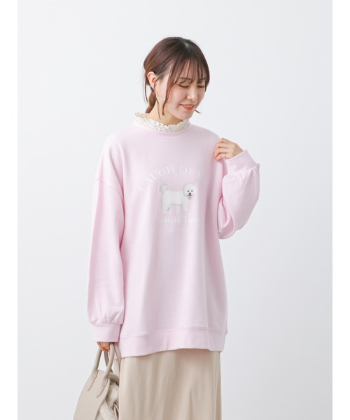 ehka sopo（エヘカソポ）の「ドッグプリントスウェット（スウェット・レディース・グレー/オフホワイト/ピンク・ﾌﾘ-）」の19枚目の写真