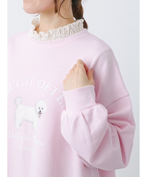 ehka sopo（エヘカソポ）の「ドッグプリントスウェット（スウェット・レディース・グレー/オフホワイト/ピンク・ﾌﾘ-）」の22枚目の写真