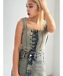 EMODA | 【SETUP着用可能】レースアップデニムビスチェ(その他トップス)